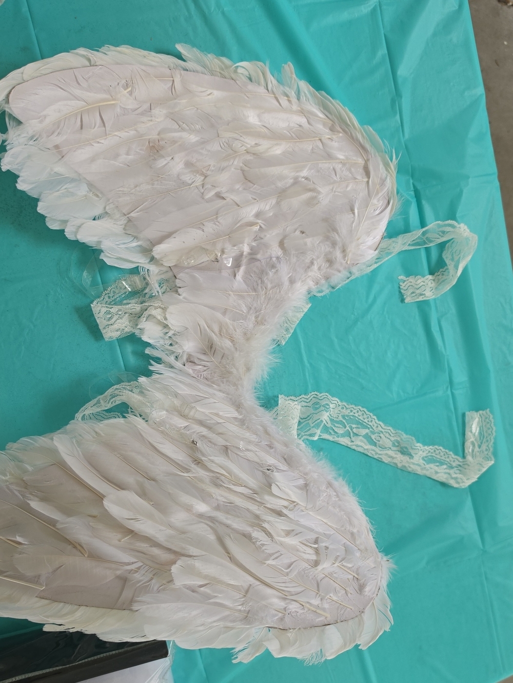White Feather Angel Wings Costume Accessory